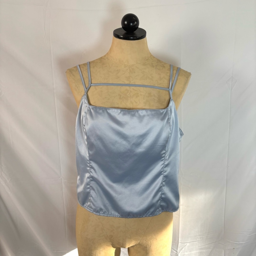 Urban Outfitters pastel blue satin crop top bustier cami women’s XL